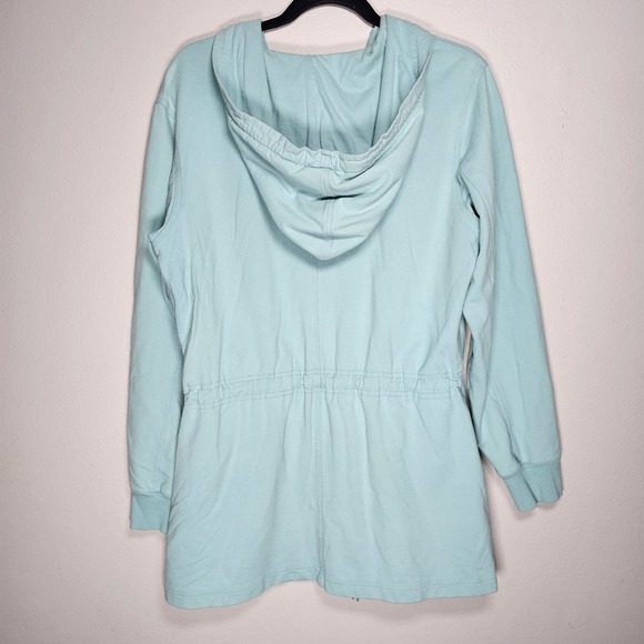 Athleta Womens Medium Fitted Hooded Full Zip Jacket Blue Hoodie Athletic Sporty - Picture 2 of 6